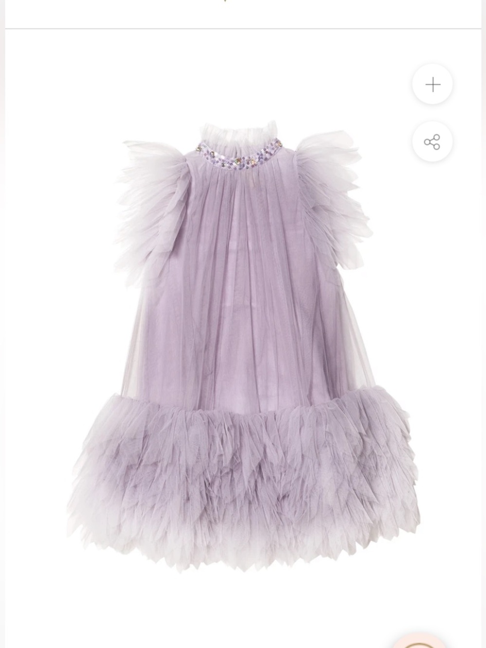 Tutu Du Monde Style Purple Tulle Ruffle Dress with Sequins size 110 5 year old